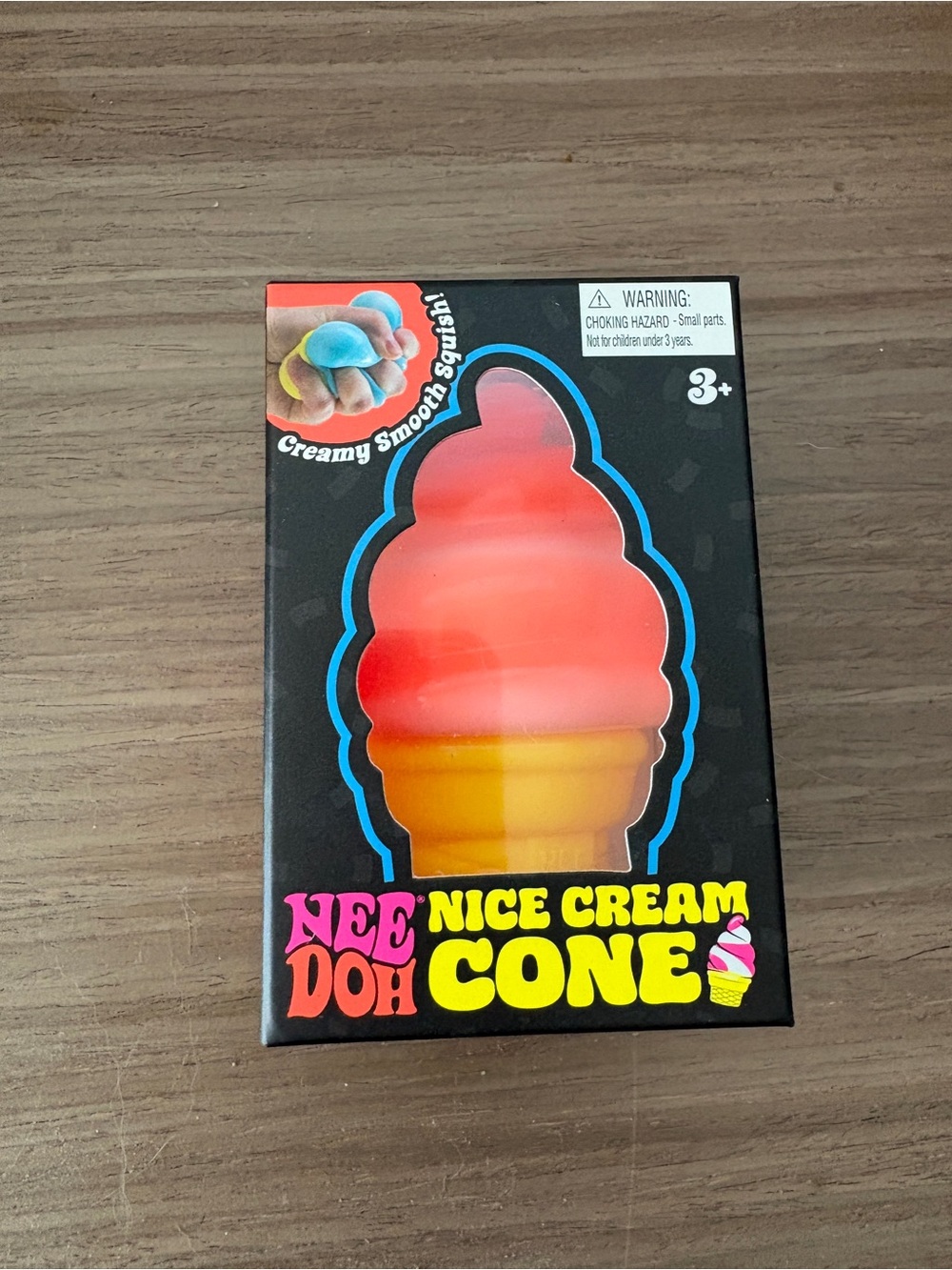 Viral Nee Doh Nice Cream Cone Soft Squeeze Toy - Pink & Yellow